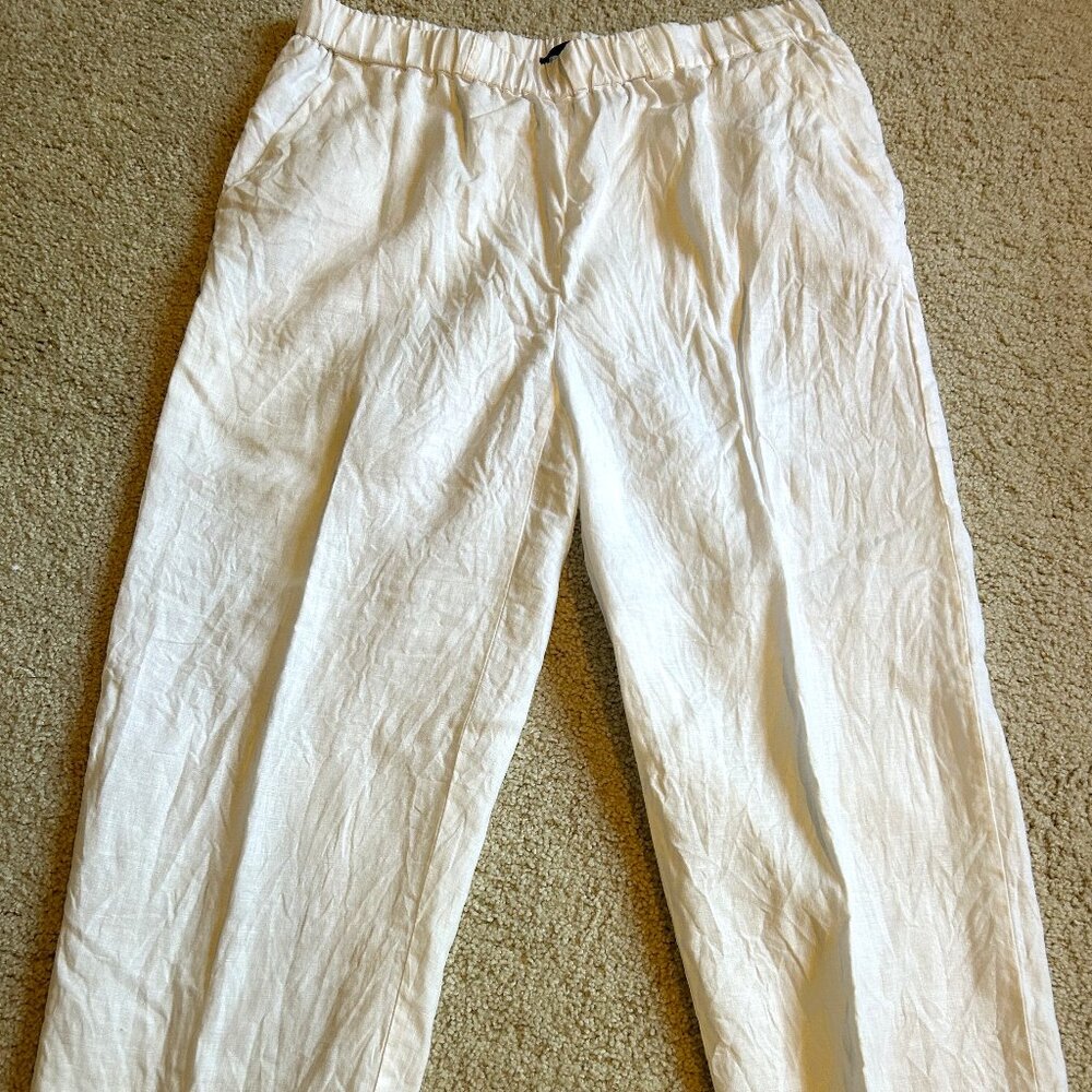 Quince Italian linen capri pants